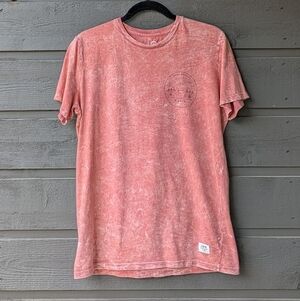 Katin Coral Pink Easy Does It Mountain Camping T-Shirt Small Acid Wash Tie Dye